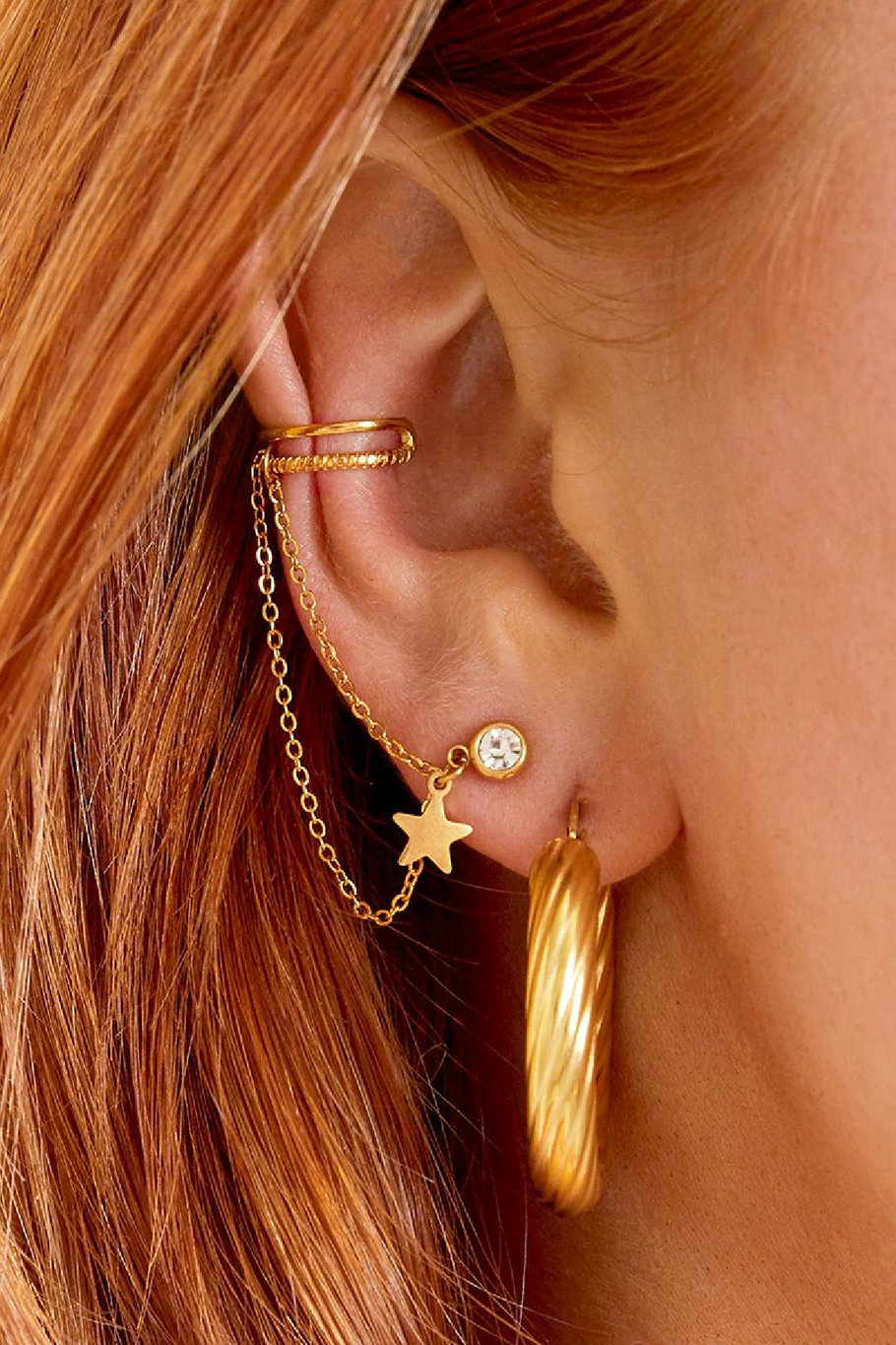 stainless steel ear cuff star  Picture2